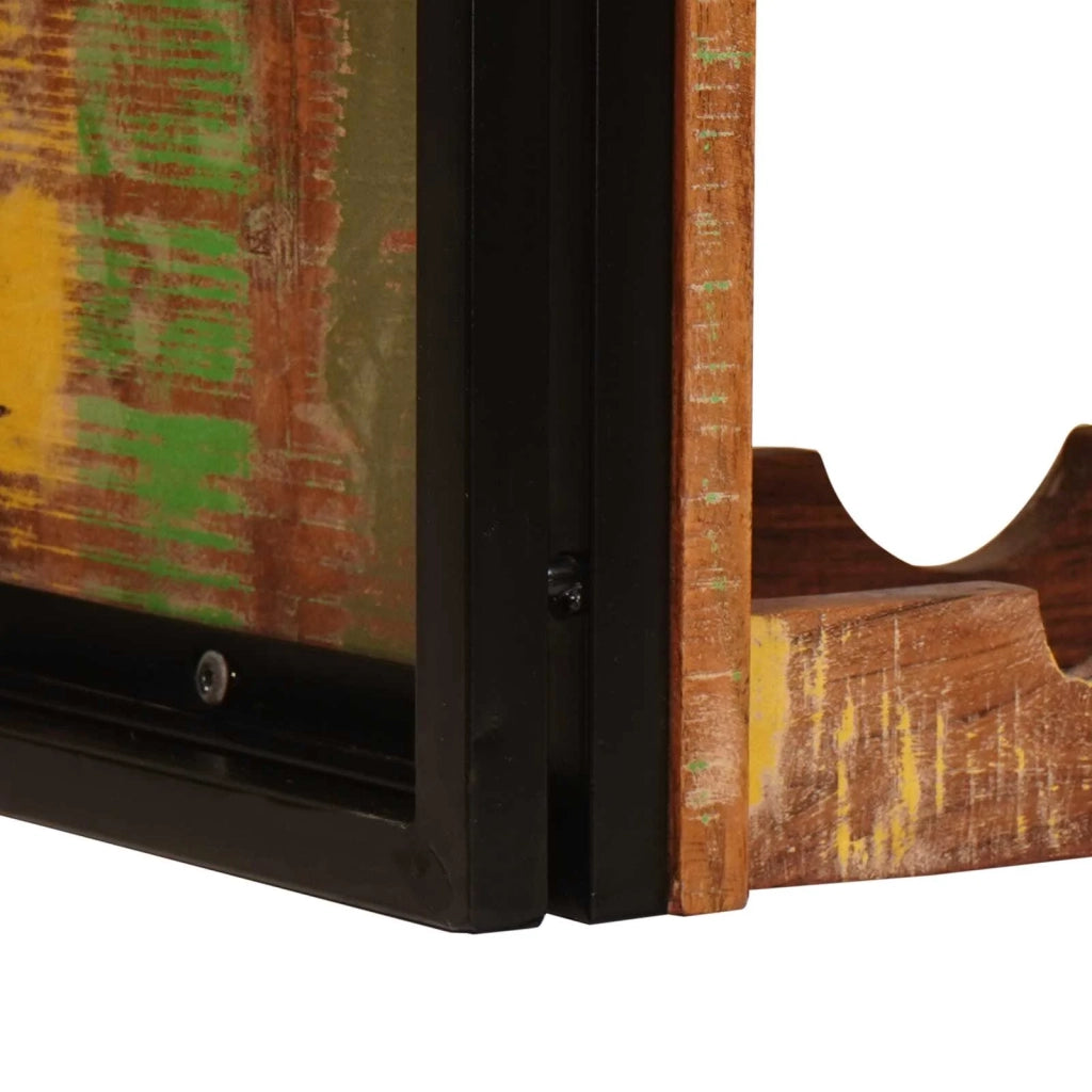 Portabottiglie Marrone 80 x 45 x 33 cm Legno massello riciclato 4104759