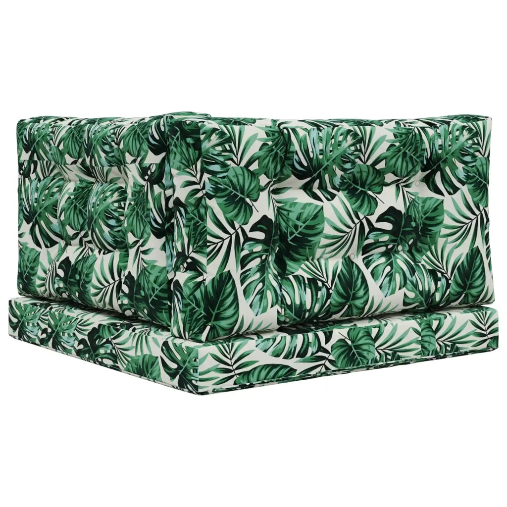 Cuscino per divano da esterno 3 pcs Motivo Foglia Poliestere