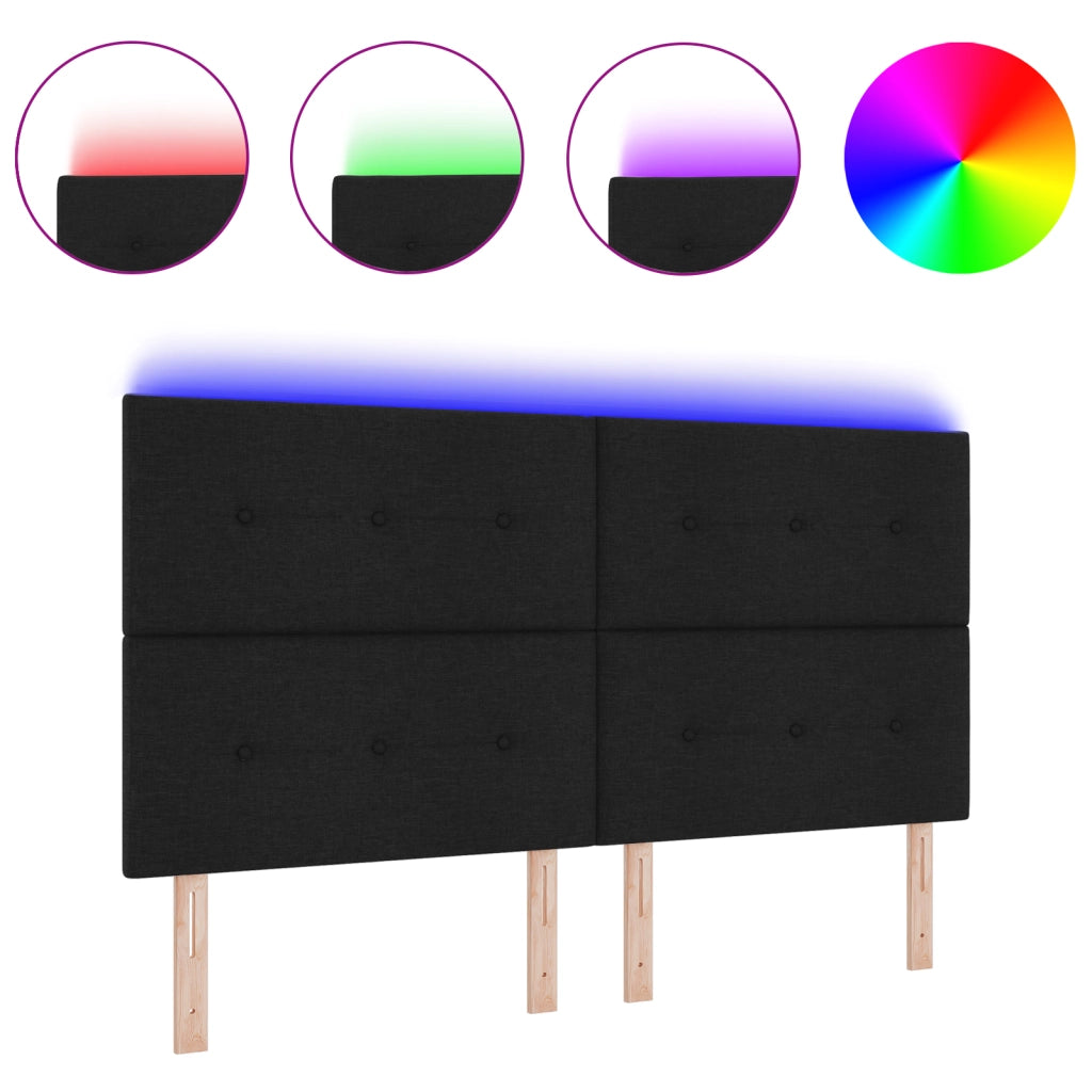 Testata LED  Nera 90 cm in Tessuto