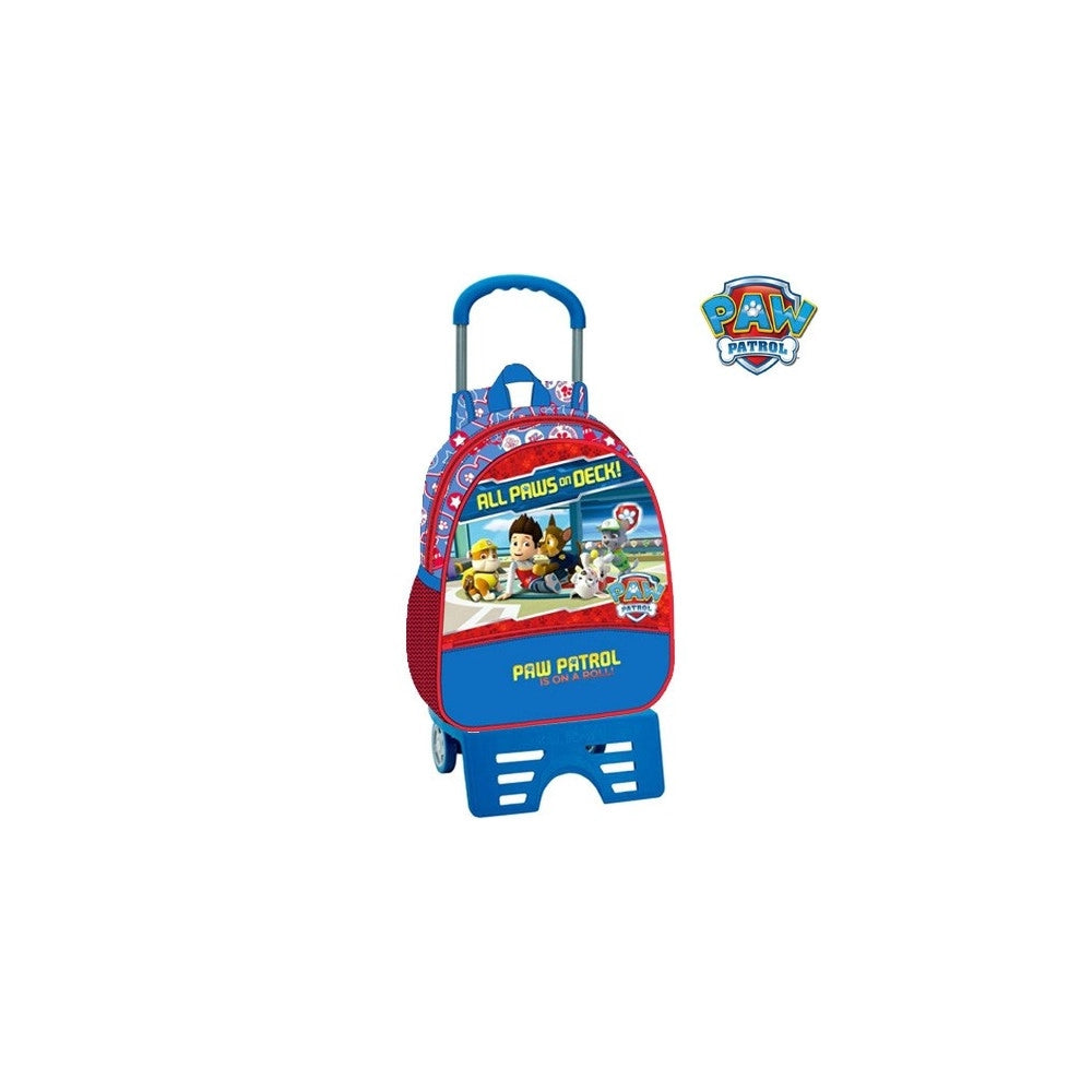 Trade Shop - Zaino Trolley 33 Cm Con Carrello Zainetto Scuola Asilo Elementare Paw Patrol -