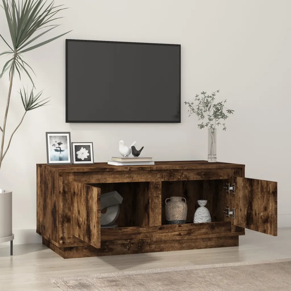 Tavolino da Salotto-Tavolino da soggiorno-Tavolo Rovere Fumo 102x50x44 cm Legno Multistrato