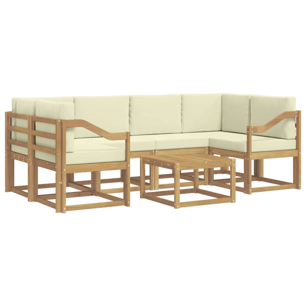 Set di divani da esterno con cuscino 7 pcs Bianco e Crema 3387329