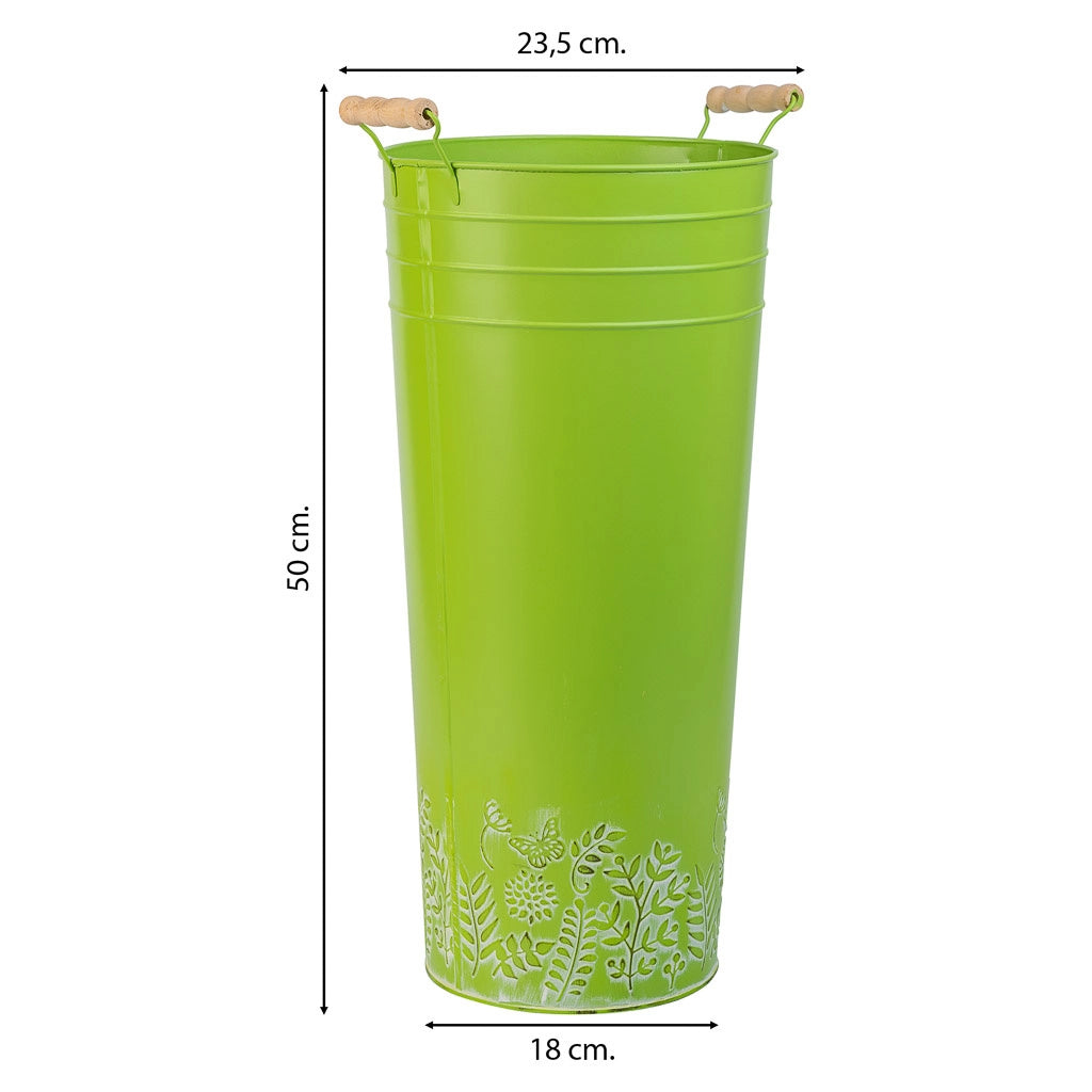 Portaombrelli tondo in metallo verde d23,5x50h b:18