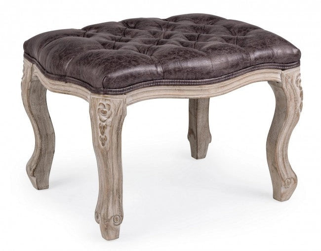 Set 2 Pouf Poggiapiedi 53x42x38 cm in Tessuto Diva Dark Dark