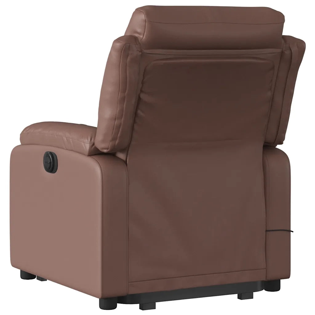 Poltrona Alzapersona Reclinabile Massaggio Marrone Similpelle 3205051