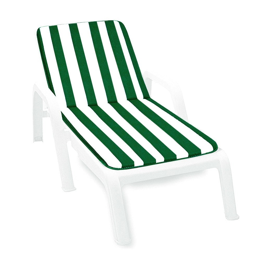 Cuscino Sdraio Morbido A Righe Copri Seduta Lettino Prendisole Pieghevole Made In Italy Verde