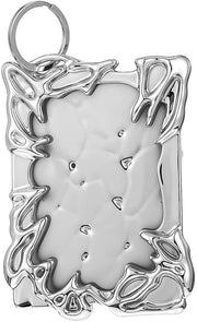 Oggetto di supporto per foto con appendi chiave - Osservatorio per badge - Supporto per foto - Materiale plastico - Argento - Design unico galvanizzato