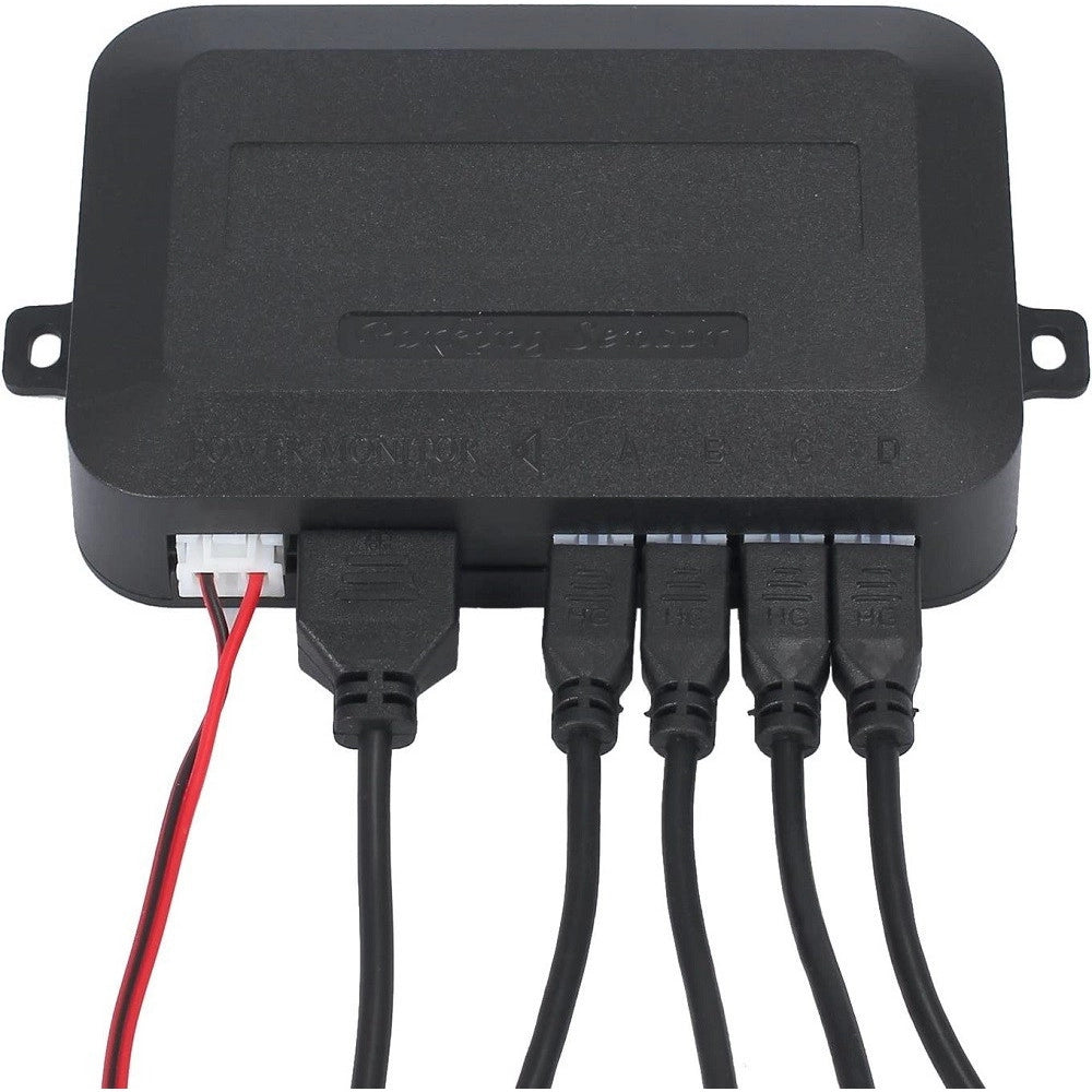 Trade Shop - Kit 4 Sensori Parcheggio Per Auto Retromarcia Posteriori Bianchi Con Led Display -