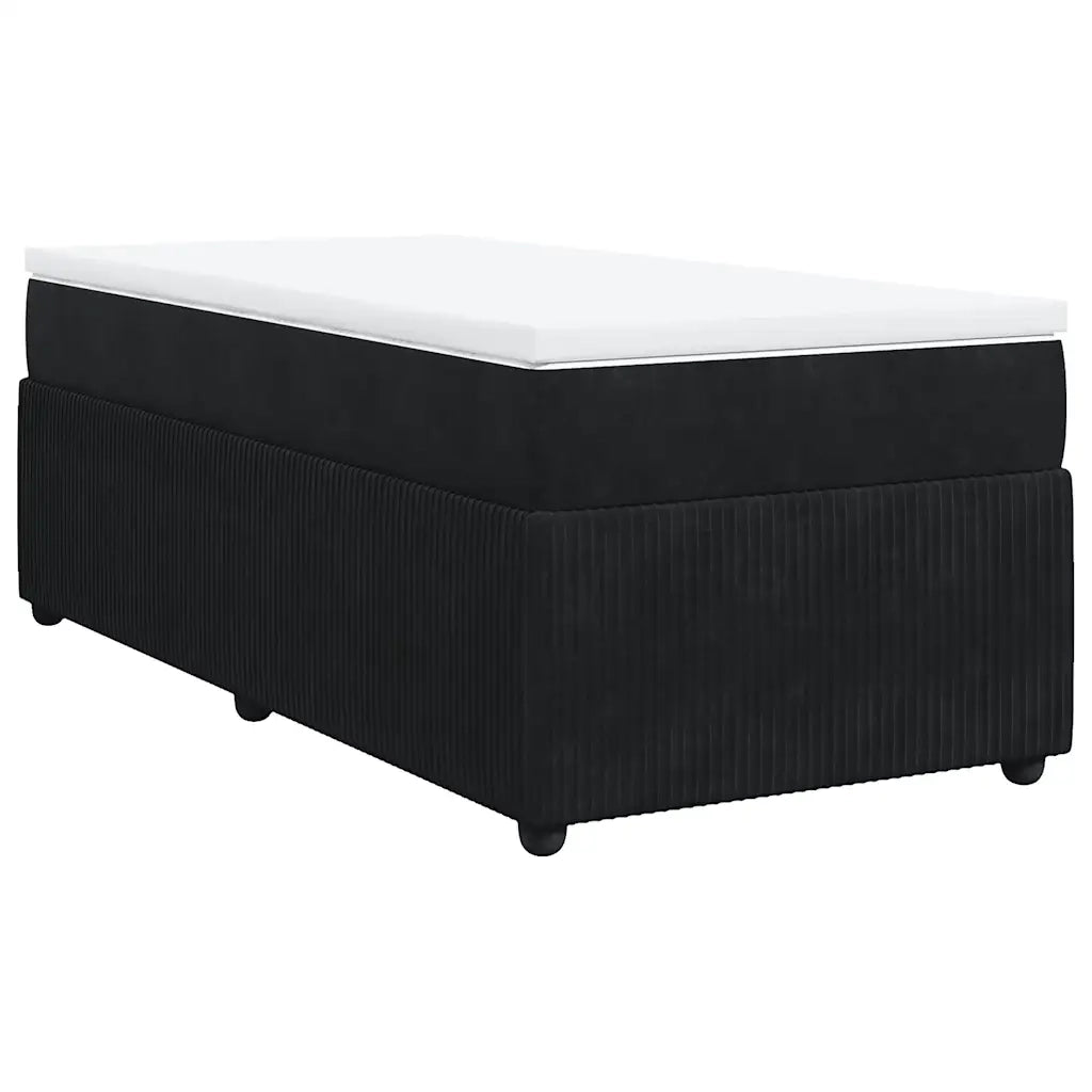 Giroletto a Molle con Materasso Nero 90x200 cm in Velluto 3285616
