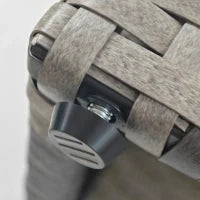 Fioriera con Grigliato per Rampicanti con 2 Vasi in Acciaio e Rattan PE, 57x30x107cm, Grigio