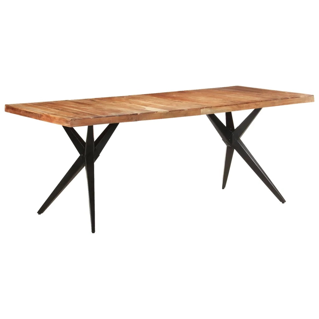 Tavolo da Pranzo 200x90x76 cm Legno Massello di Acacia 323571