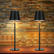 ZMH Lampada da tavolo LED wireless set 2 pezzi nera RGB 2600mAh touch dimmerabile USB TypeC ricaricabile percamera letto