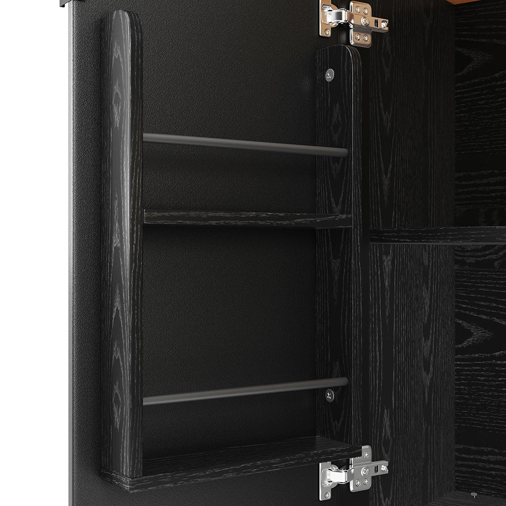 Isola cucina 3 ante - Xylo - 130x45x92cm bianco/nero legno