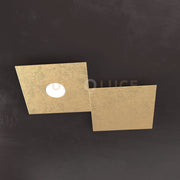 ECCENTRIC APPLIQUE-PLAFONIERA 1 LUCE + 1 DECORATIVO FOGLIA ORO 1156-1L1D-FO