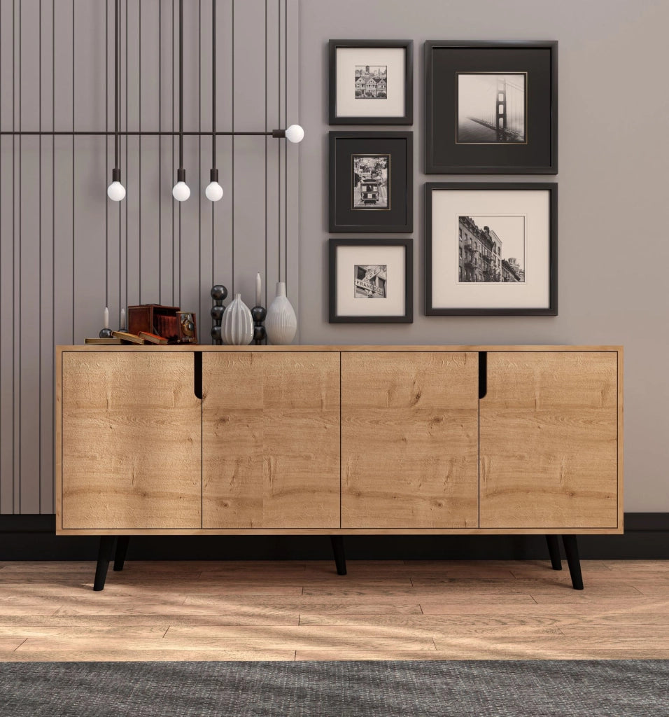 Credenza in legno "Latina" - 180 x 45 x 80 cm - Marrone chiaro