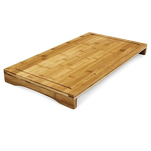 Tagliere in bambù protegge piatto con bordi rialzati e canali per il succo 52 cm 4313026