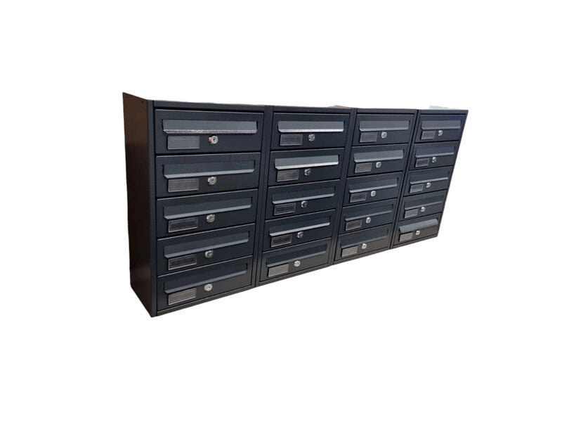 Casellario Postale da Esterno MODULARE BoxoB Imperium 983 Con Cilindretti Numerati (RAL 7021) - 6 Comparti