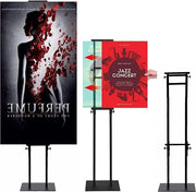 Infostandaard in metallo regolabile in altezza - Presentazione, pubblicità - Base in metallo nera - Cassetto con attacco poster