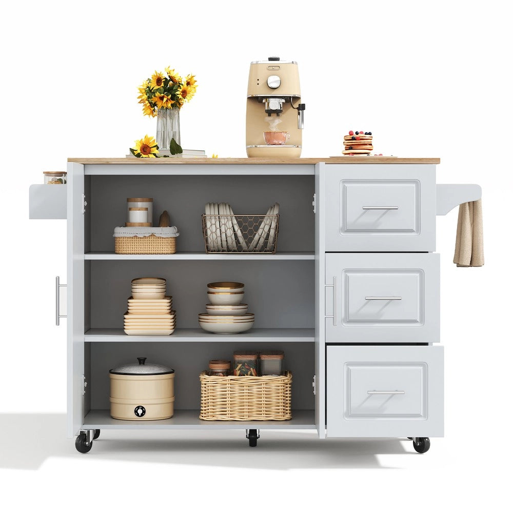 Tavolo da Cucina Pieghevole con Cassetti e Ripiani ¨C Xylo ¨C Rovere, 137x43x92 cm