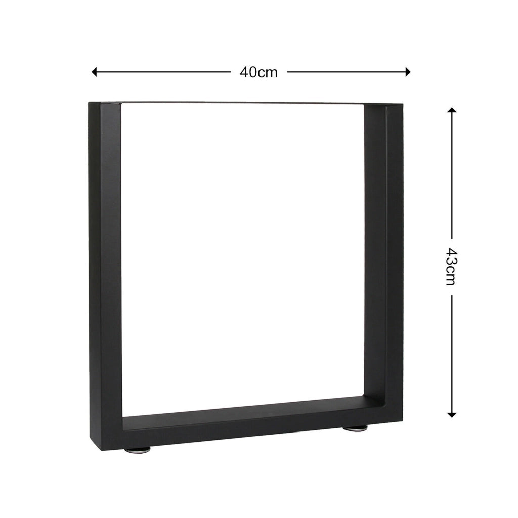 Gamba per panca con profilo quadrato 40x43 cm verniciata a polvere finitura nera per mobili 16_0002450