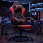 Sedia da gaming ergonomica nera e rossa in PVC