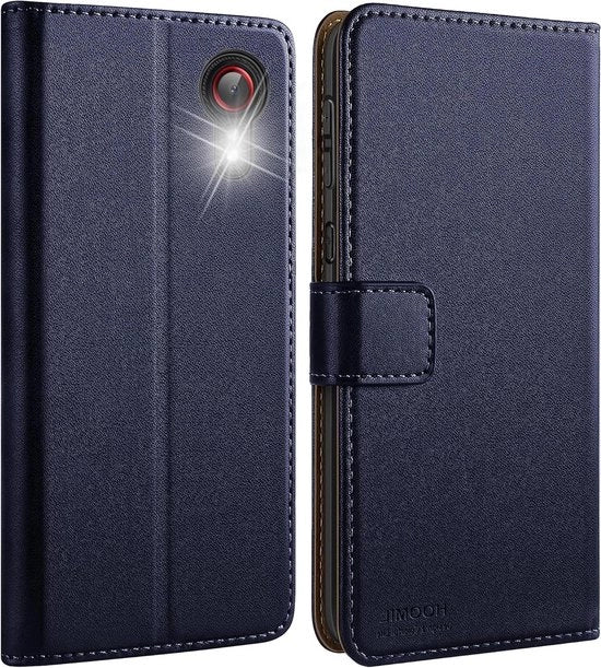 Copriphone Premium - Copriphone Luxe MagFlip per Samsung Galaxy Xcover 5 - Materiale di alta qualità in pelle - Blu - Copriphone - Ondelettrico per telefono cellulare