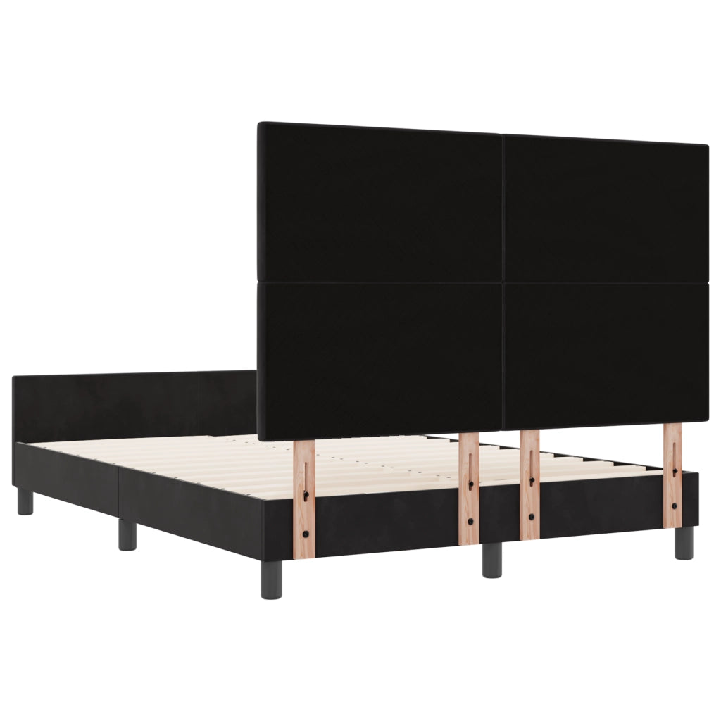 Letto Nero 140x190 cm in Velluto