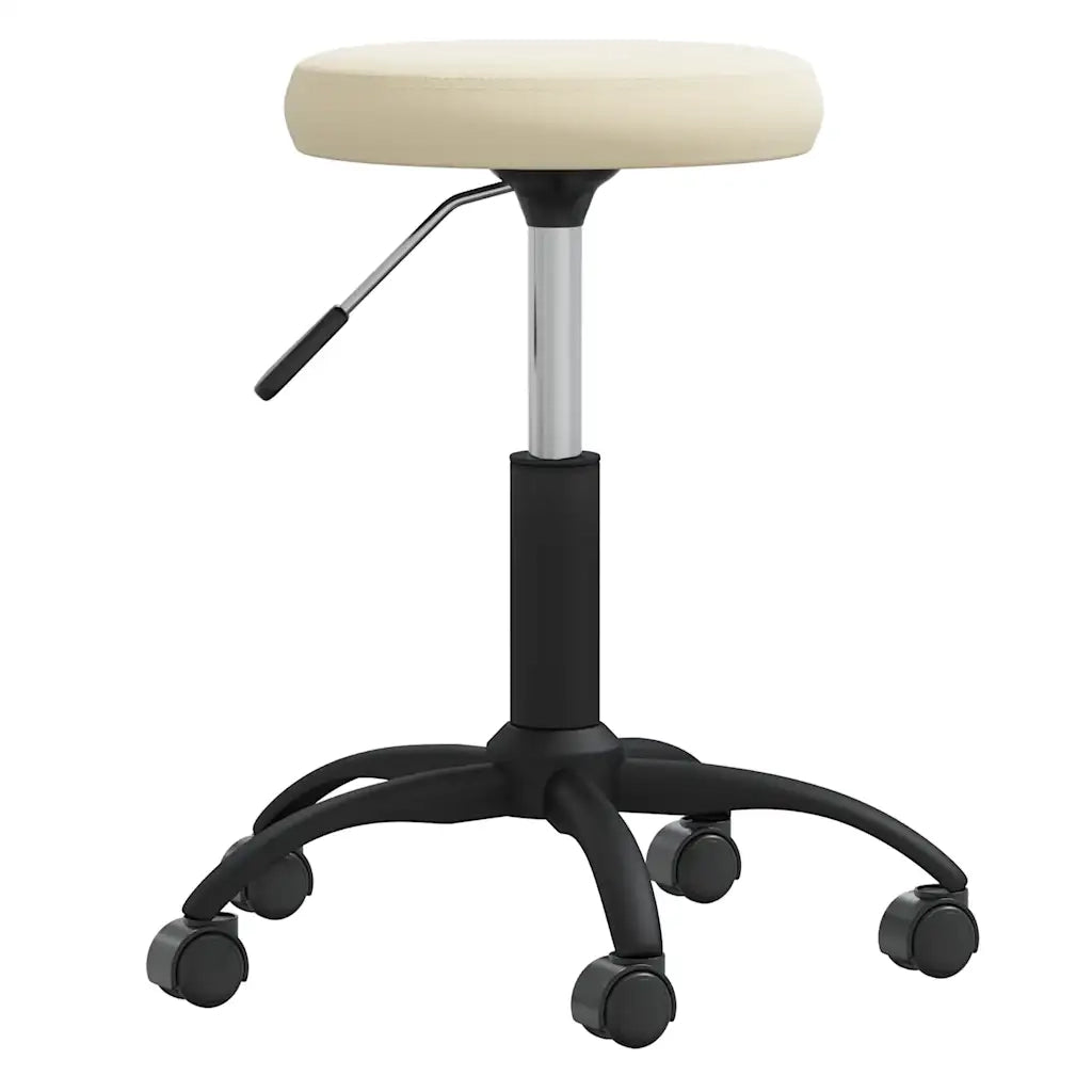 Sedia Girevole da Ufficio Crema in Velluto