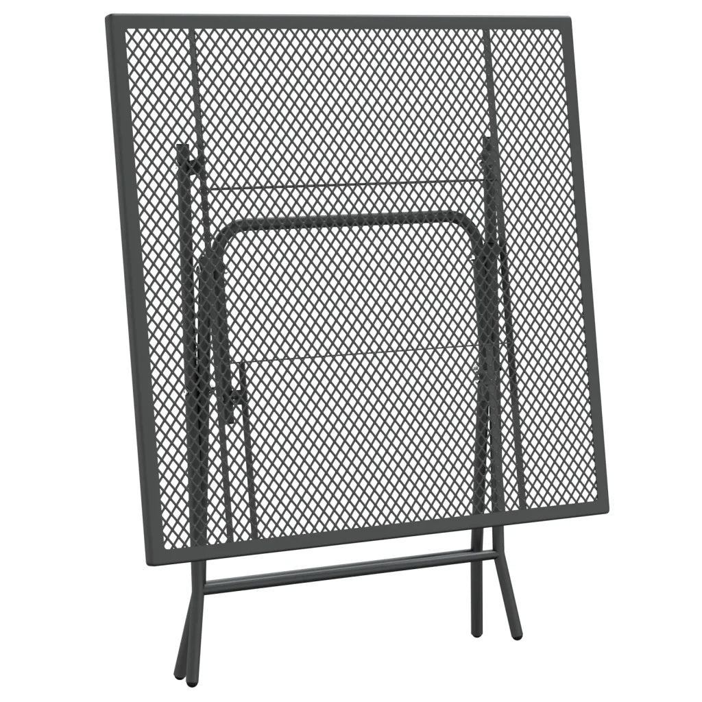 Tavolo da Giardino 80x80x72 cm Rete Metallica Espansa Antracite 317345