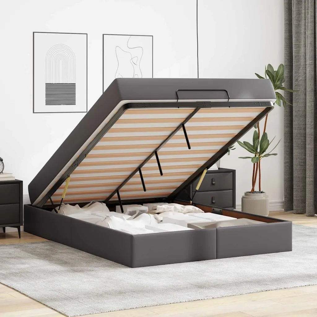 vidaXL Struttura letto con materasso con materasso Grigio 140 x 200 cm