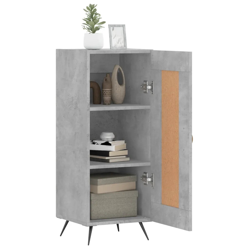 Credenza Grigio Cemento 34,5x34x90 cm in Legno Multistrato