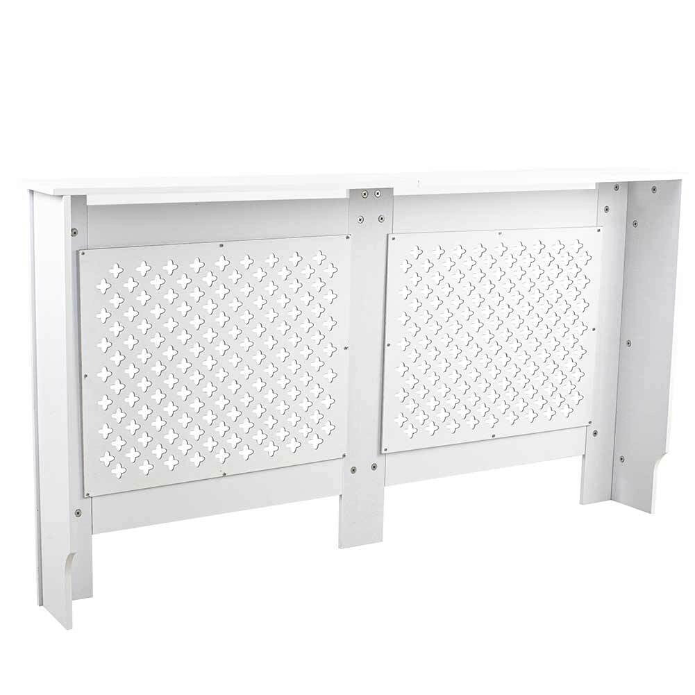 Copritermosifone in Legno MDF 152x19x82cm Copertura Radiatore Calorifero Bianco