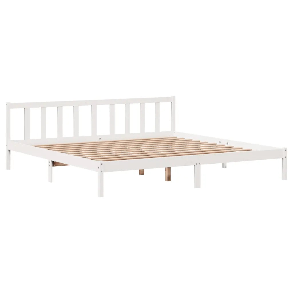Letto senza Materasso-Struttura Letto Bianco 180x200 cm Legno Massello di Pino 287919