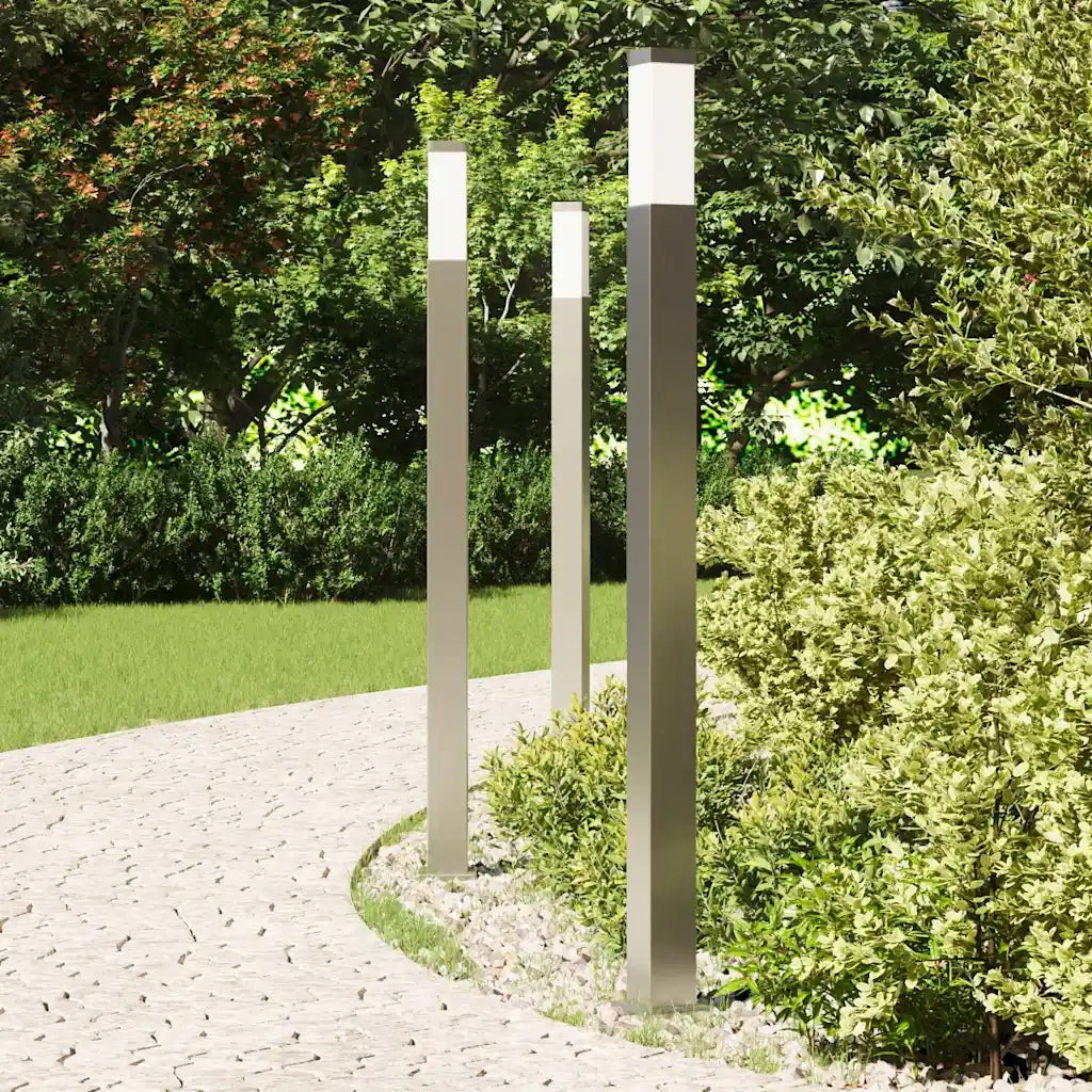 Lampioni a palo 3 pz 110 cm Acciaio Inox IP44 4006052