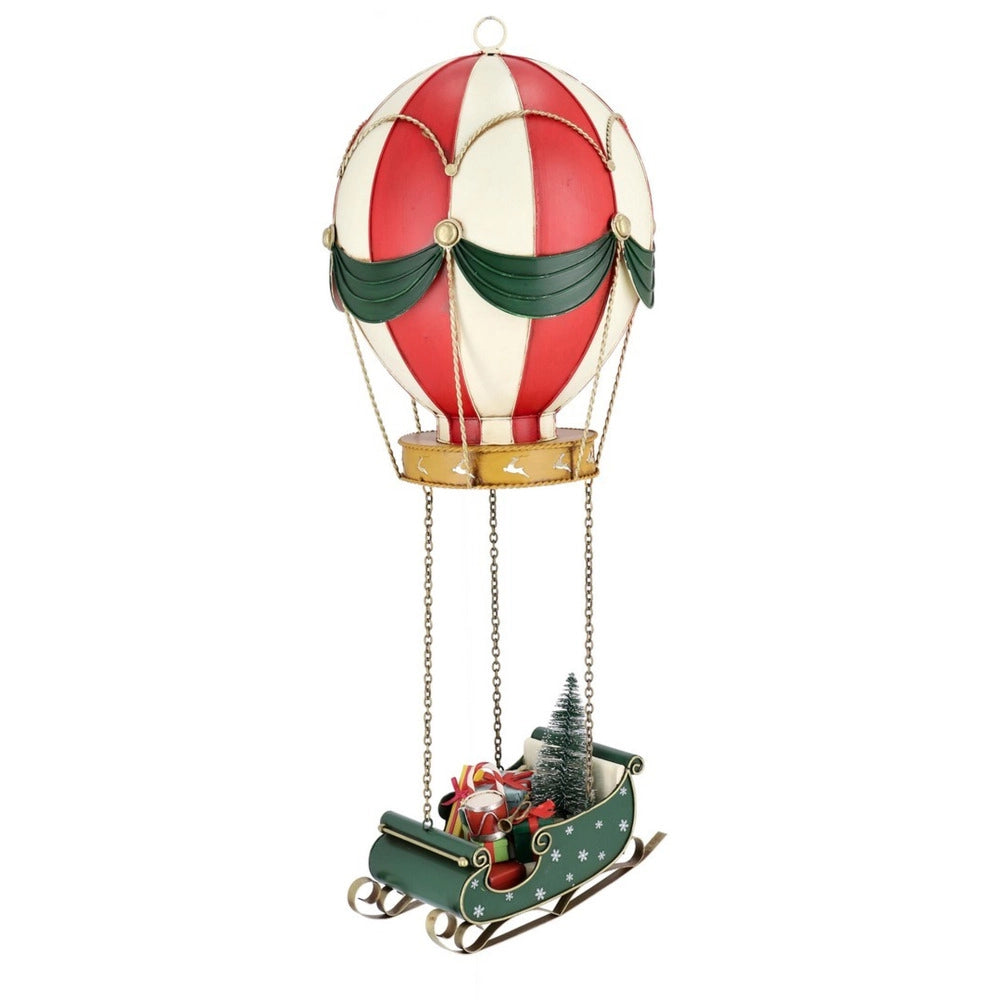 Mongolfiera di Natale con Slitta Noelle Vintage Bizzotto Formato: H 24,5 cm