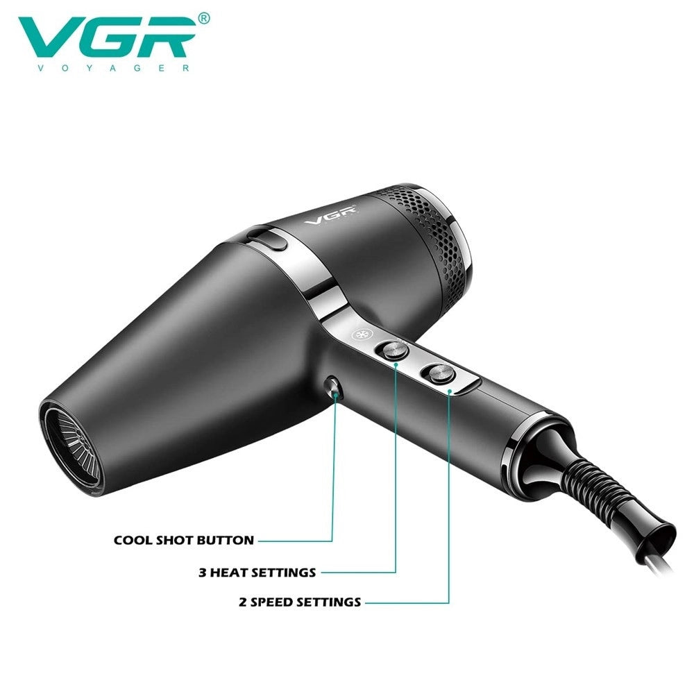 Trade Shop - Asciugacapelli Professionale 1800-2200w Pettine Styling Ugello Concentratore V-451 -