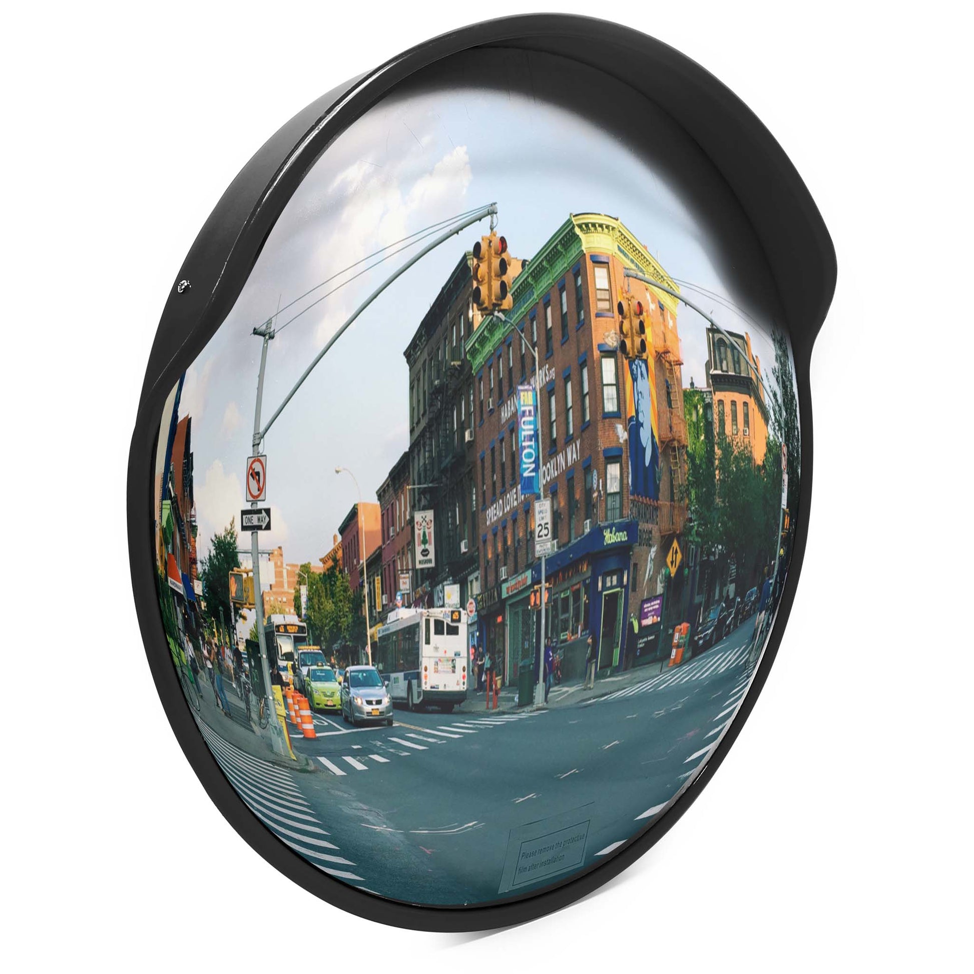 Verkehrsspiegel 80 cm konvex u. Schutzhaube Schwarz