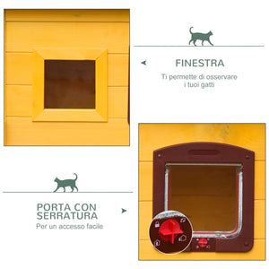Cuccia Casetta per Animali Domestici in Legno di Abete 70x51.5x60 cm