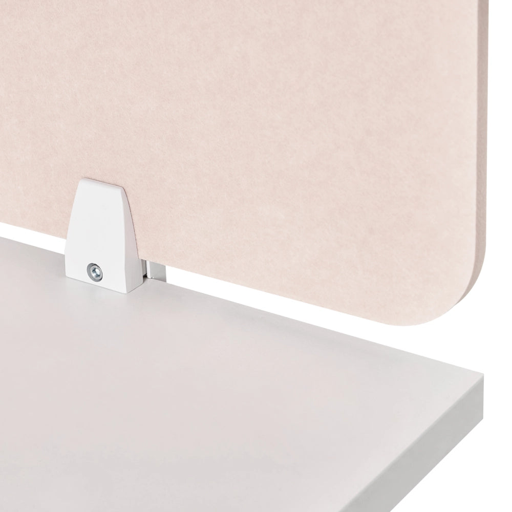 Pannello divisorio in PET per scrivania rivestito in tessuto 180 x 50 cm beige  Morsetti di montaggio modulari Casa Ufficio