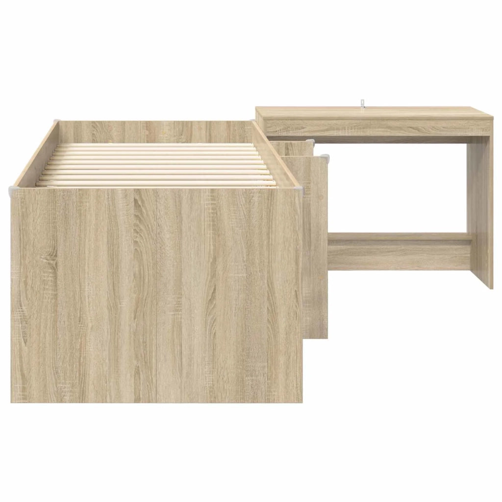 Letto alto per bambini con scrivania 2 pz Rovere Sonoma 3423472