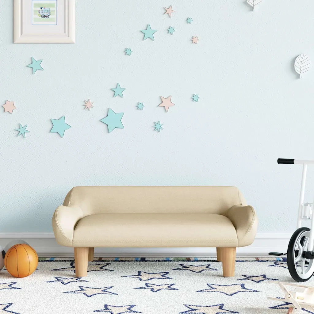 Divano | Divano da soggiorno | Sofa per Bambini Crema 70x40x24 cm in Tessuto