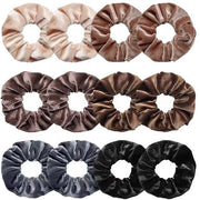 Accessori per capelli per donne - 12 pezzi - Scrunchies in seta - Bende per capelli spesse - Nastri morbidi - Accessori per capelli per donne