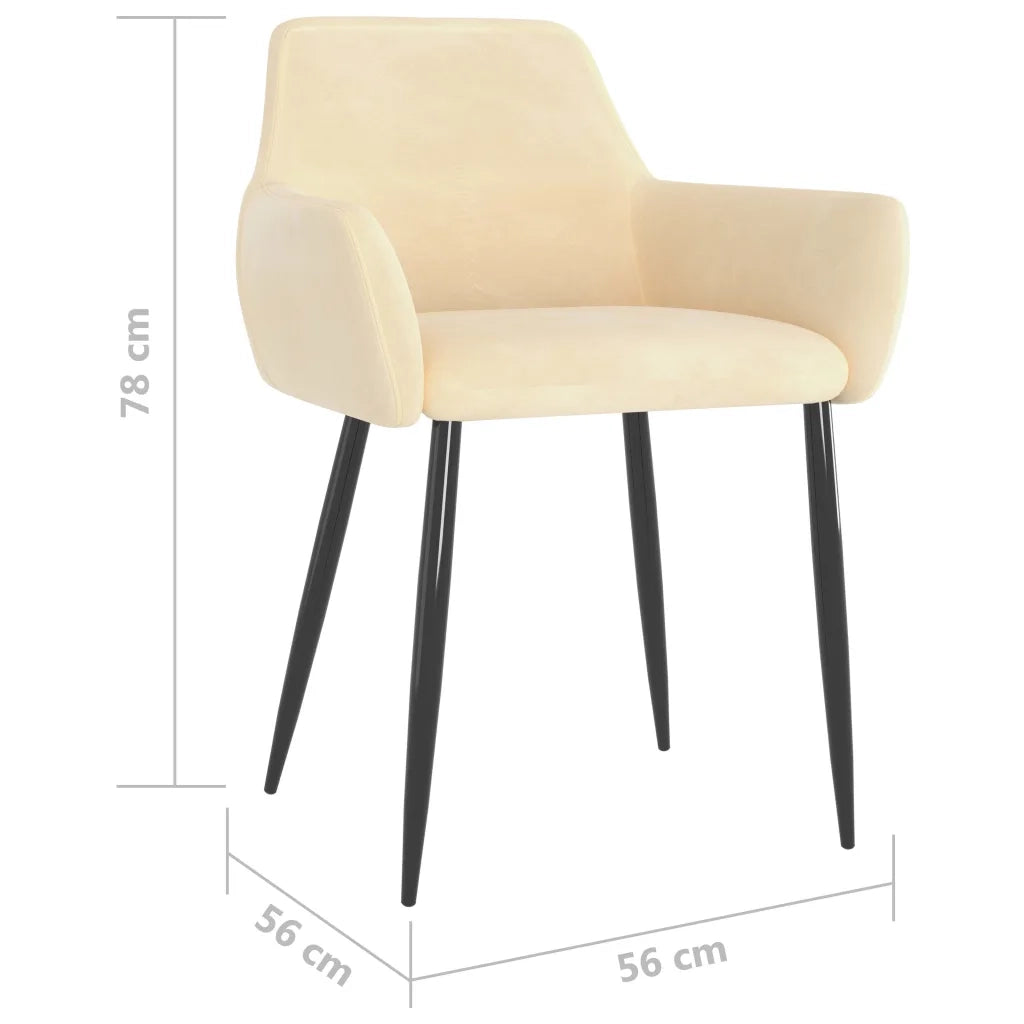 Sedie da Pranzo 2 pz Crema in Velluto cod mxl 29645