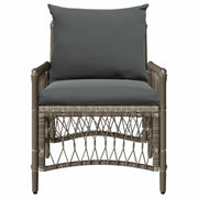 Sedia da Giardino | Sedie da Esterno con cuscino Grigio 73 x 61 x 77 cm polyrattan