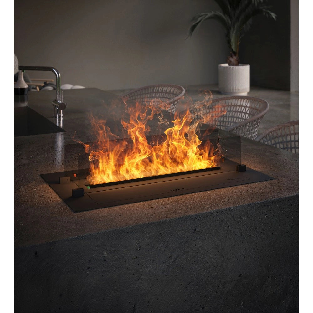 Caminetto a Vapore Acqueo da Incasso Invapo Insert 700 - Fiamma Multicolore, Effetto 3D e Controllo App, Serbatoio 1.2l - 70cm
