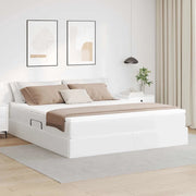 Letto con contenitore e materasso Bianco 160 x 200 cm