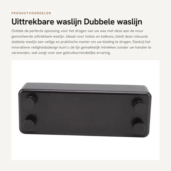 Lavatrice a filo doppio retrattile 30 metri - Acciaio inossidabile - Design di sicurezza - Adatto per balconi - Risparmio di spazio - Filo per stendere abiti