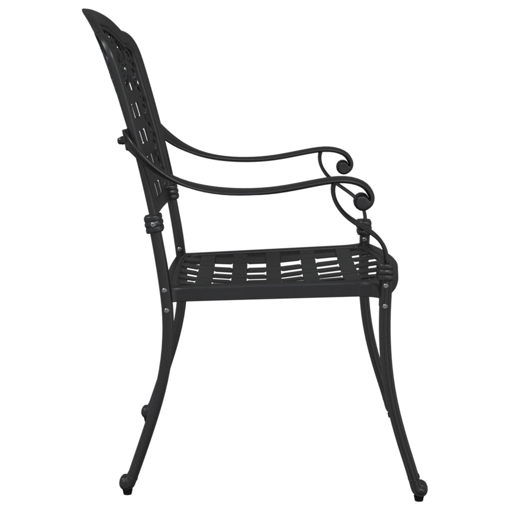 Set di 2 sedie da giardino  in alluminio nero