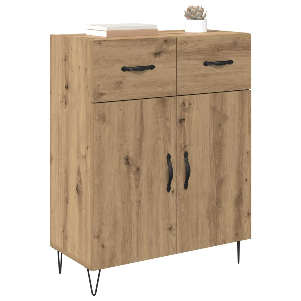 Credenza | Madia | Buffet da pranzo | Armadio da pranzo Rovere artigianale 69,5 x 34 x 90 cm Legno multistrato