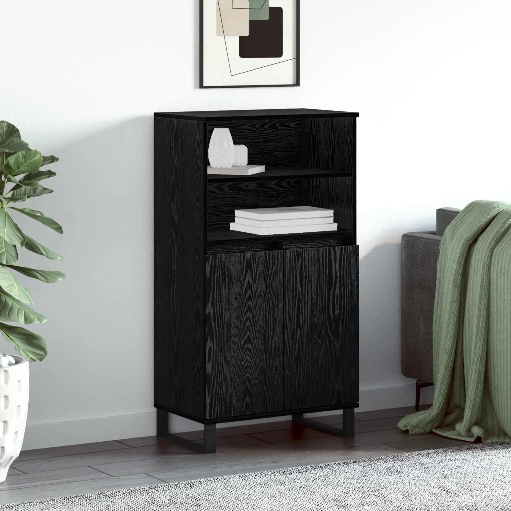 Credenza | Madia | Buffet da pranzo | Armadio da pranzo Nero 60 x 36 x 110 cm Legno multistrato